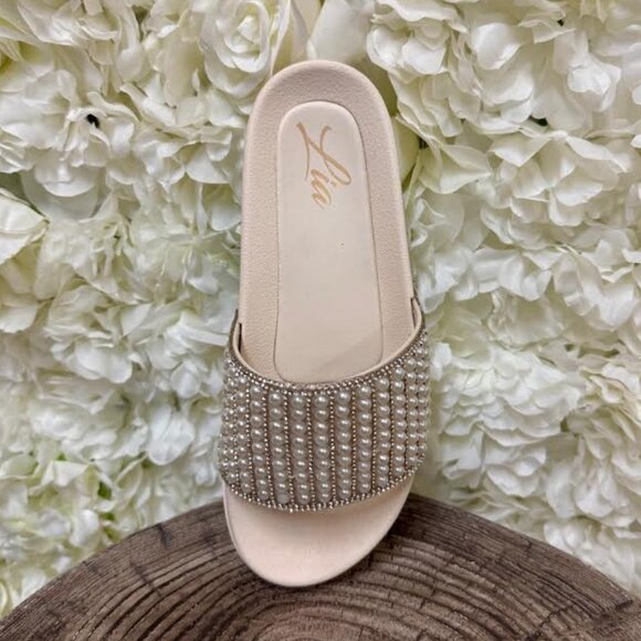 Cream Sandal with Pearl Detailing - Picture 1 of 1